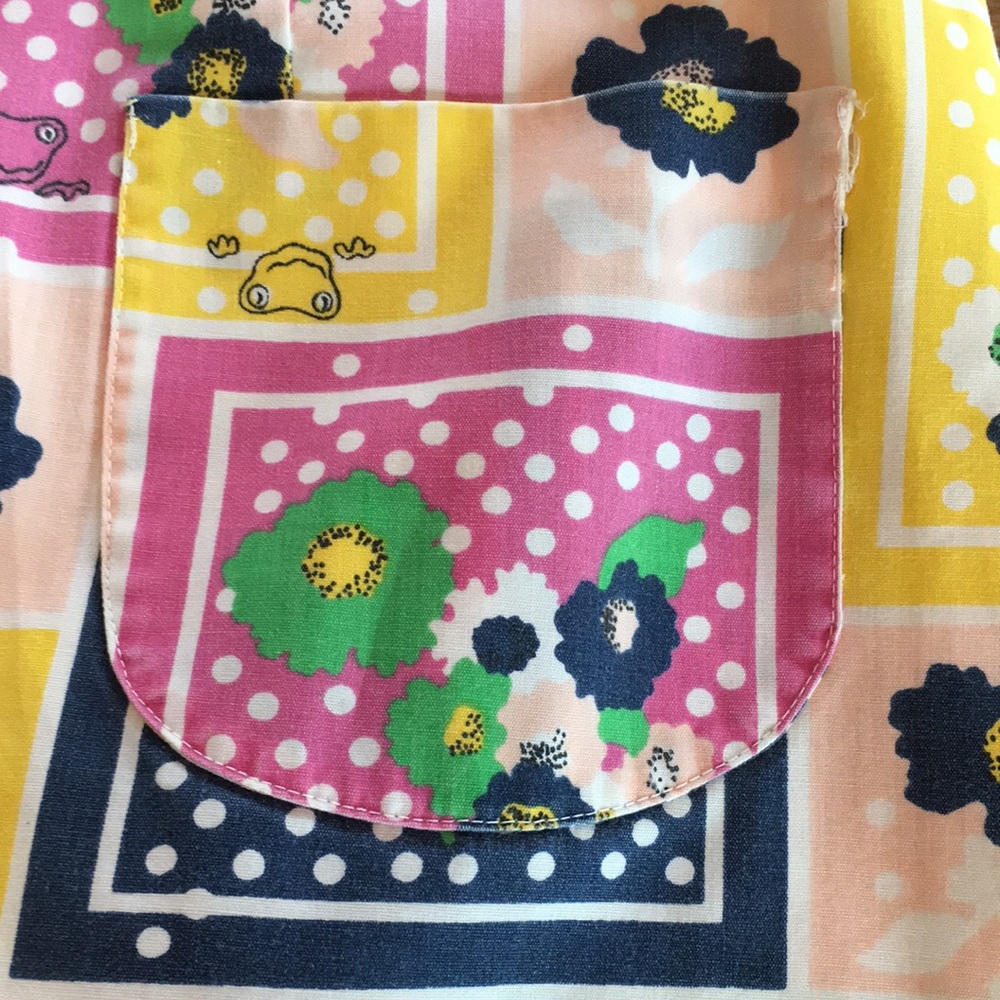 Vintage Floral Frogs Patchwork retro skirt skort polka dots frogs flowers 🌸 🐸 - Picture 5 of 16